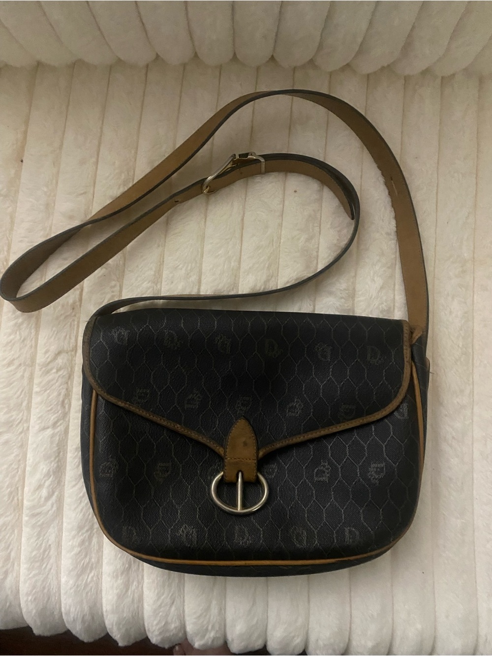 Christian Dior vintage monogram honeycomb Crossbody/shoulder bag.